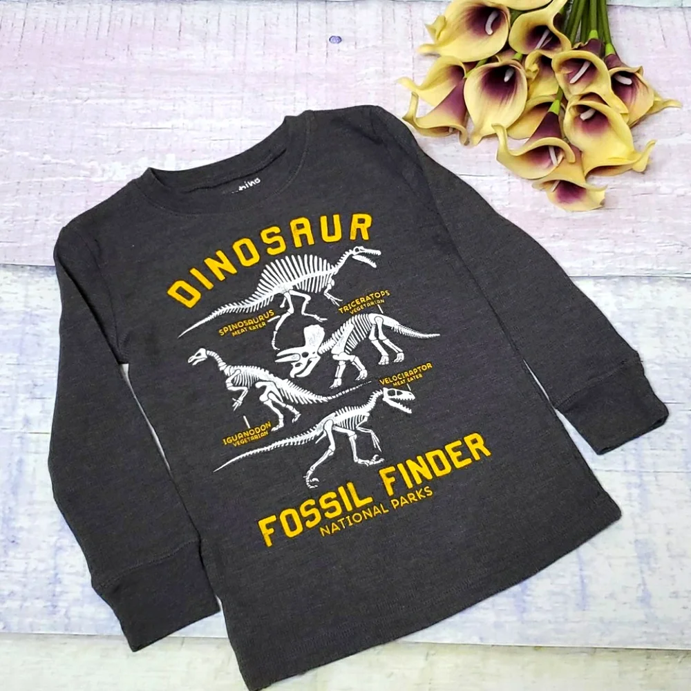 Kid's Jumping Beans Dino Graphic Thermal Top